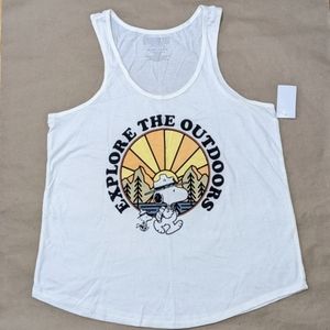NWT Snoopy Peanuts Explore The Outdoors Graphic Tank Top, Size XLarge(15-17)